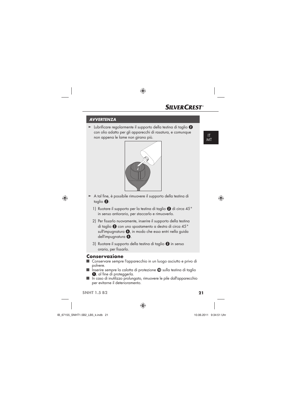 Conservazione | Silvercrest SNHT 1.5 B2 User Manual | Page 23 / 50