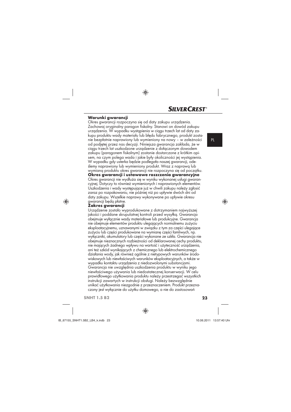 Silvercrest SNHT 1.5 B2 User Manual | Page 25 / 74