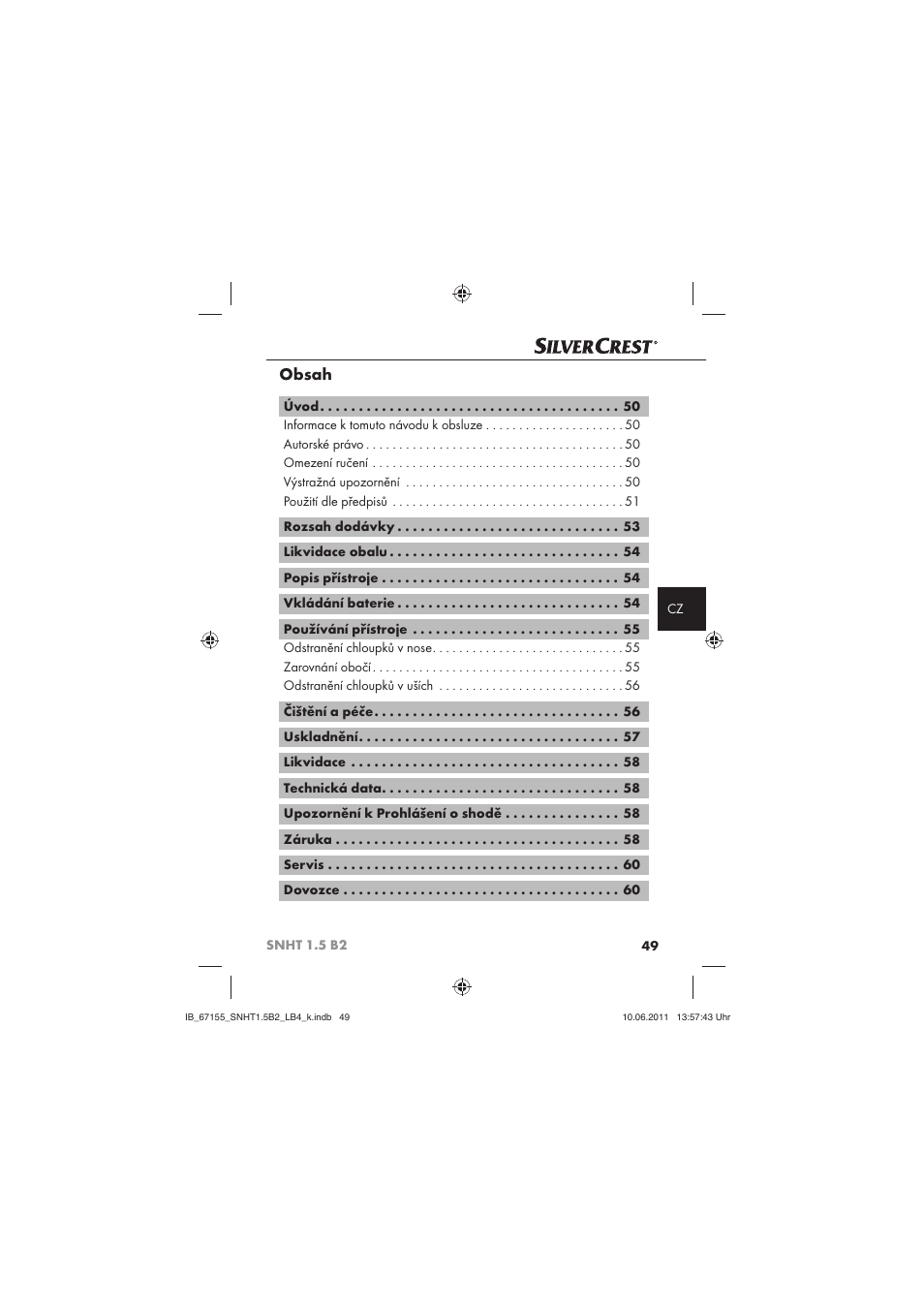 Silvercrest SNHT 1.5 B2 User Manual | Page 51 / 74