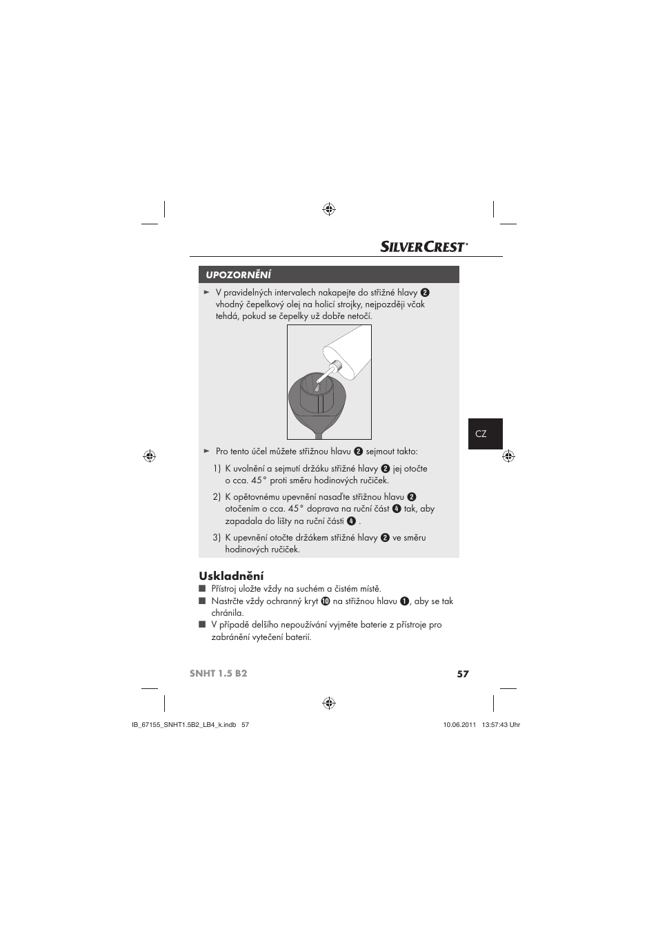 Uskladnění | Silvercrest SNHT 1.5 B2 User Manual | Page 59 / 74