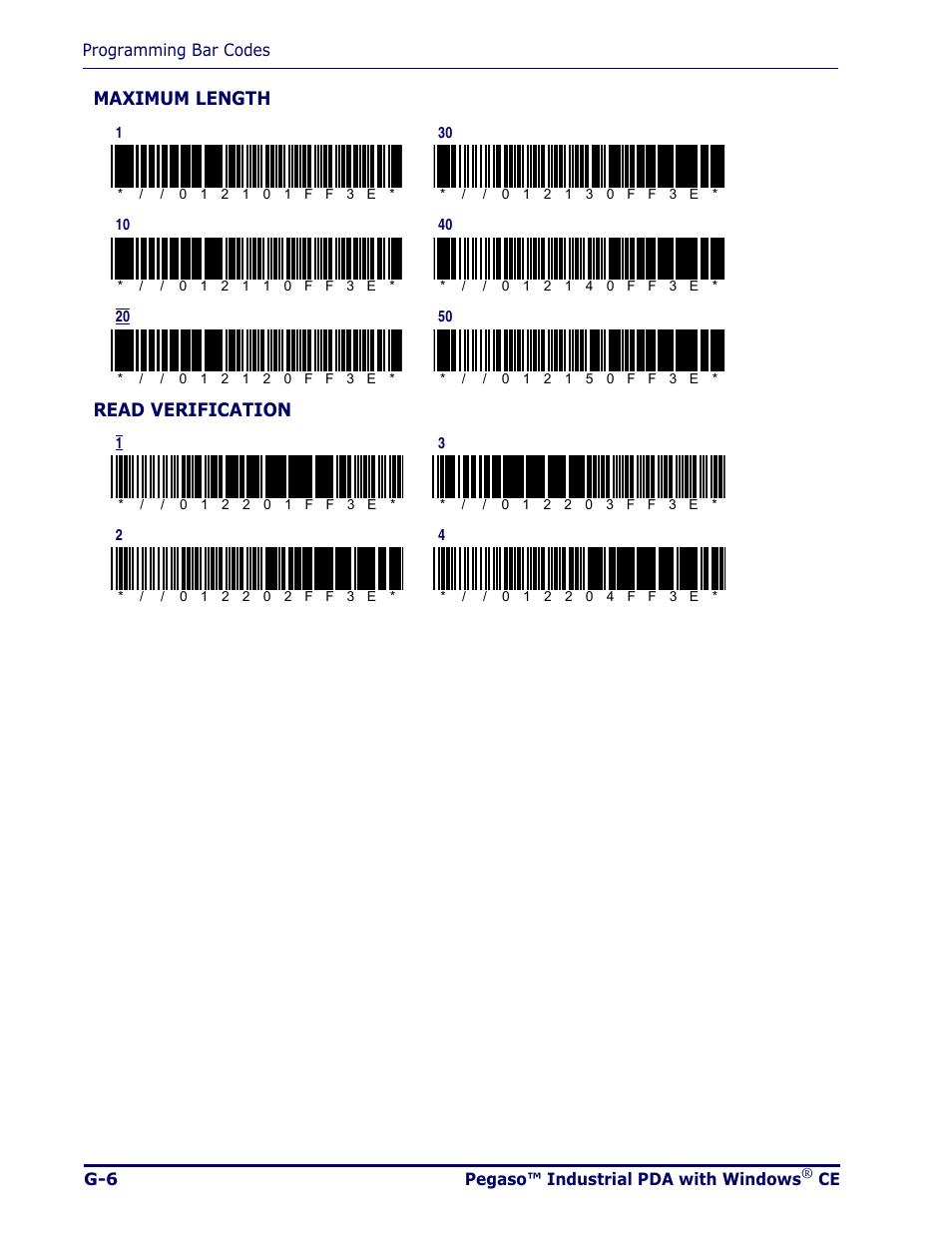 Maximum length, Read verification | Datalogic Scanning Pegaso User Manual | Page 130 / 172