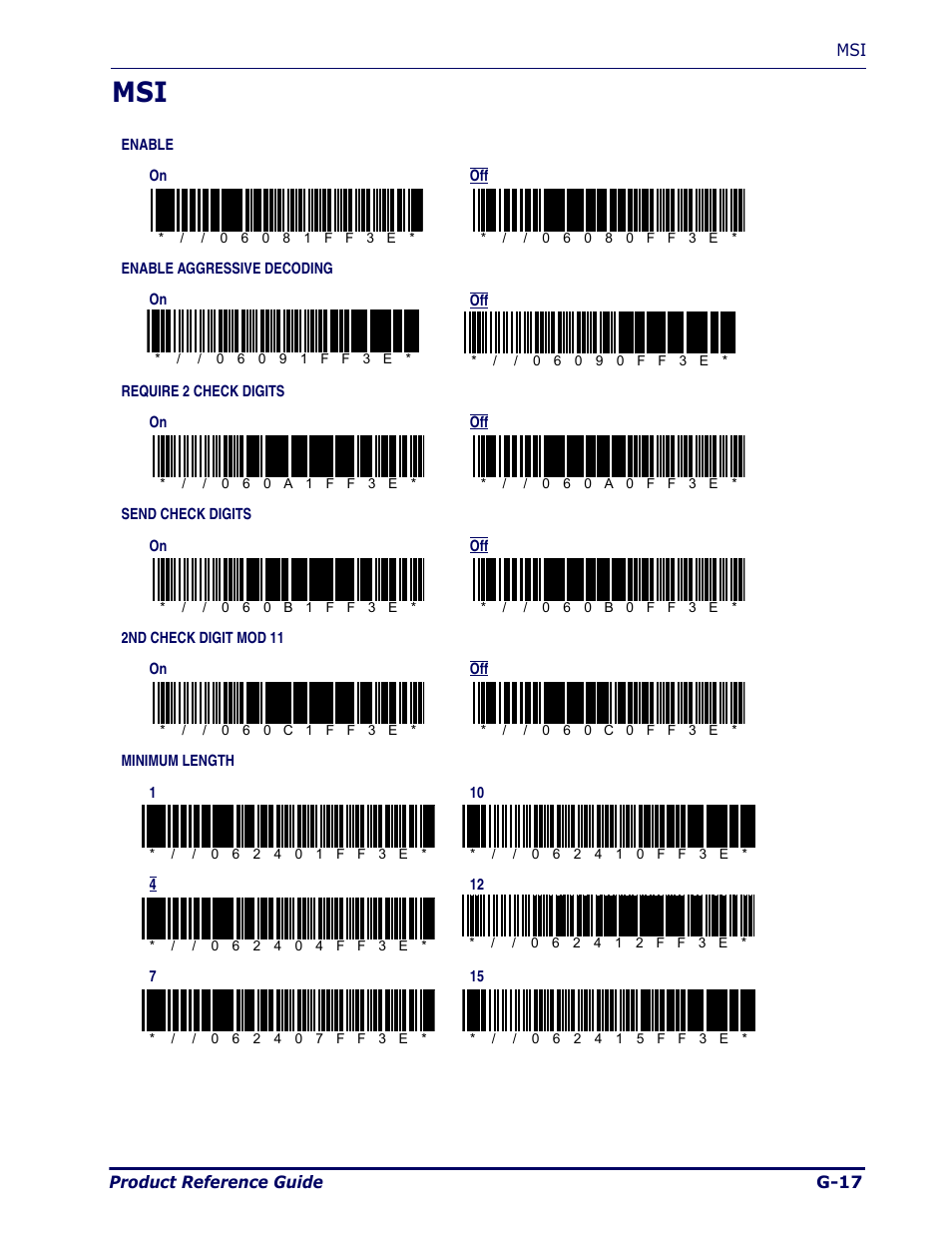 G-17 | Datalogic Scanning Pegaso User Manual | Page 141 / 172
