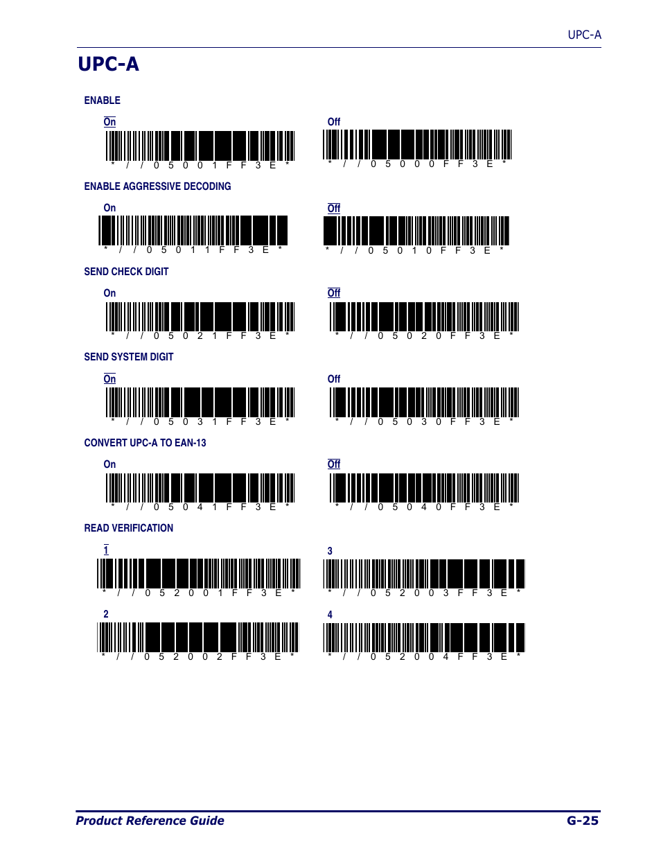 Upc-a, G-25 | Datalogic Scanning Pegaso User Manual | Page 149 / 172