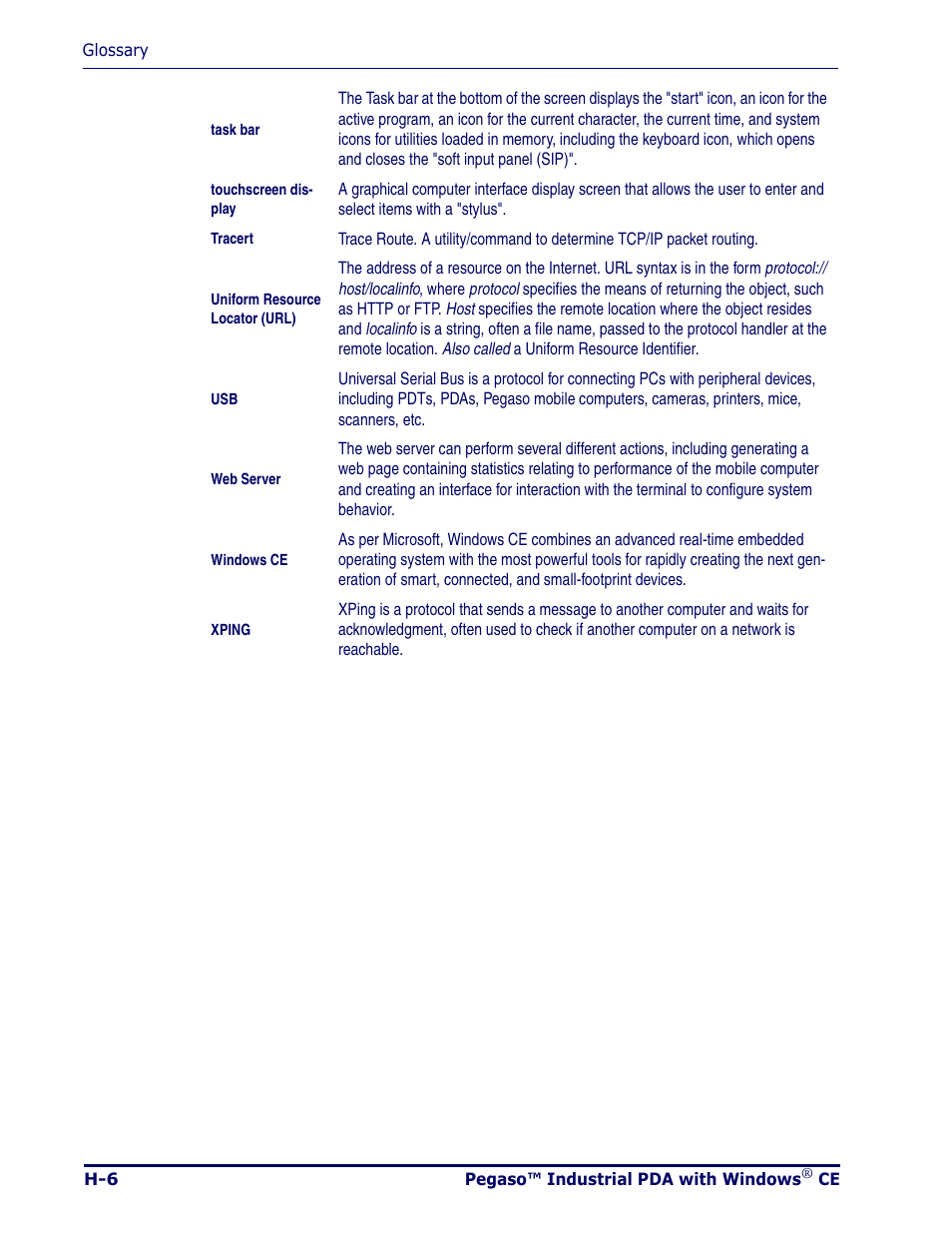 Windows ce" d, Windows ce" de, A "windows ce | Datalogic Scanning Pegaso User Manual | Page 162 / 172