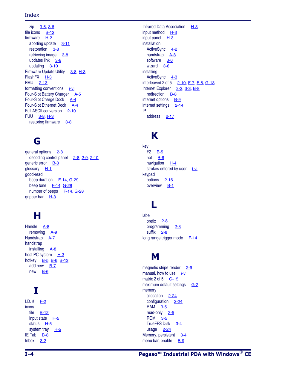 Datalogic Scanning Pegaso User Manual | Page 166 / 172