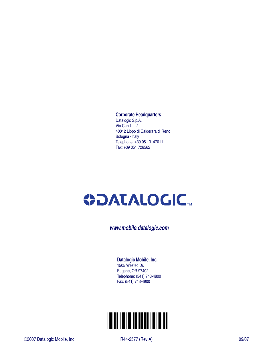 Datalogic Scanning Pegaso User Manual | Page 172 / 172