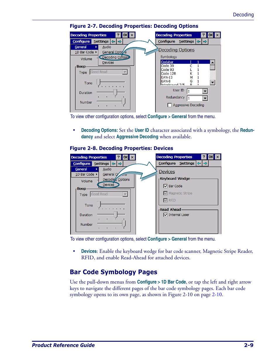 Bar code symbology pages | Datalogic Scanning Pegaso User Manual | Page 23 / 172