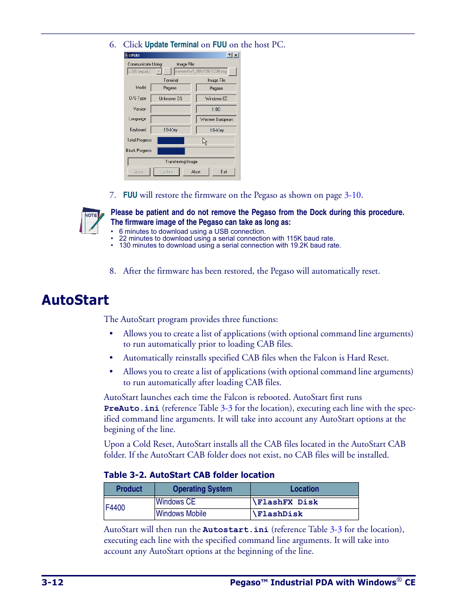 Autostart, Autostart -12 | Datalogic Scanning Pegaso User Manual | Page 58 / 172