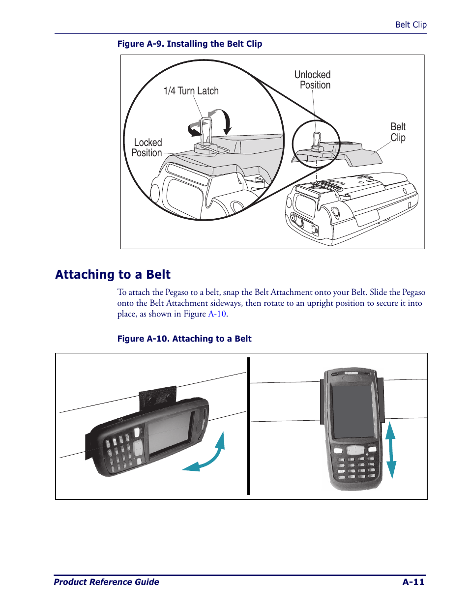 Attaching to a belt | Datalogic Scanning Pegaso User Manual | Page 83 / 172
