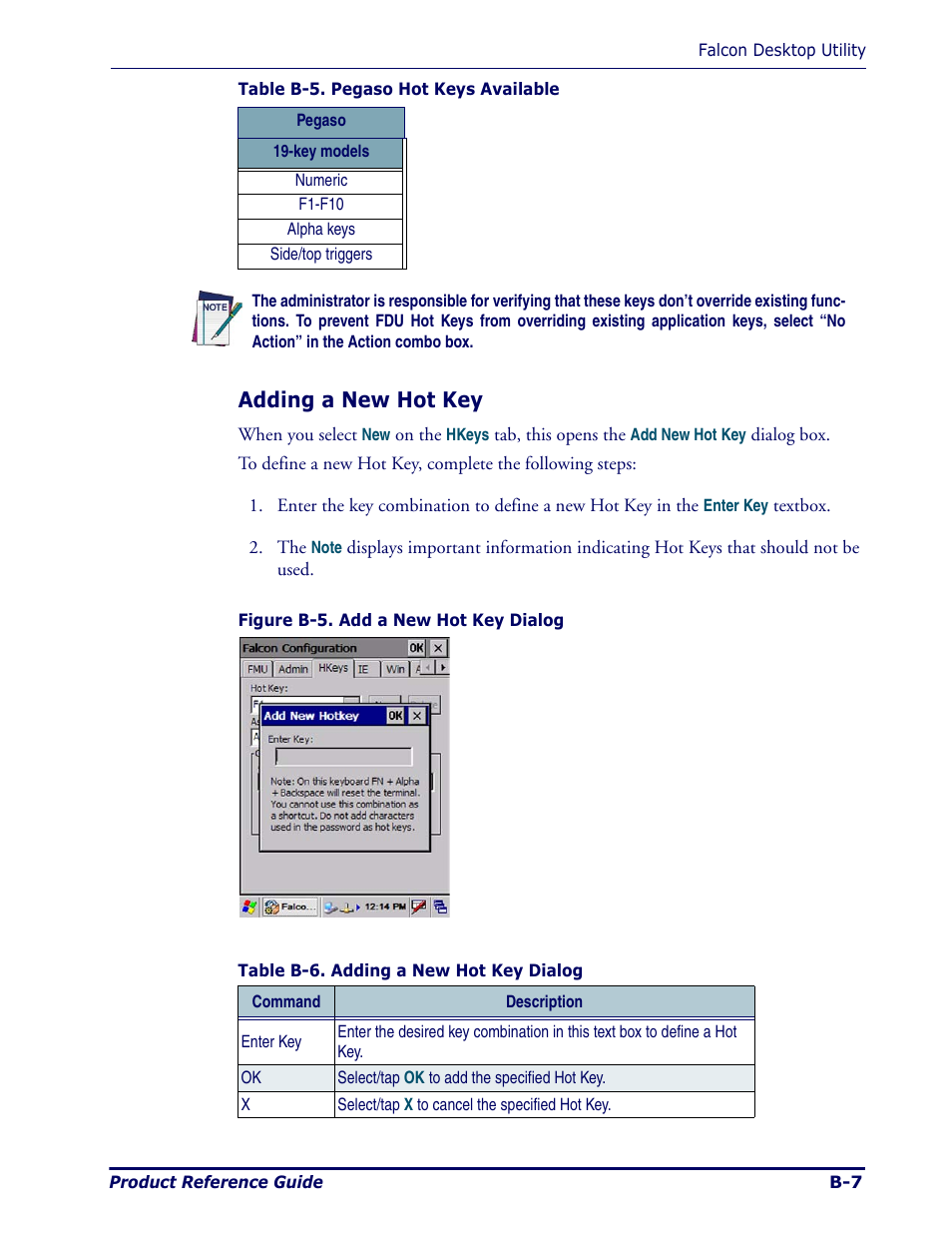 Adding a new hot key | Datalogic Scanning Pegaso User Manual | Page 91 / 172
