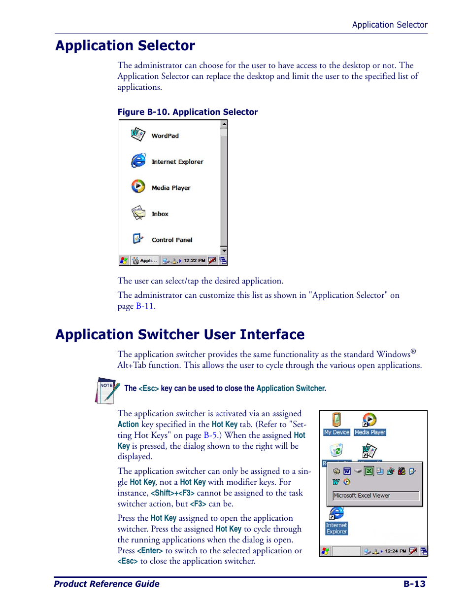 Application selector, Application switcher user interface | Datalogic Scanning Pegaso User Manual | Page 97 / 172