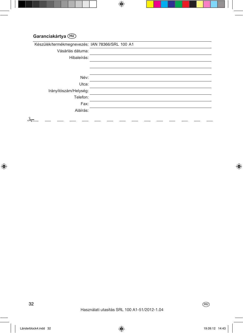 Naprava, Proizvajalec, Električne karakteristike | Kazalo | Silvercrest SRL 100 A1 User Manual | Page 32 / 72