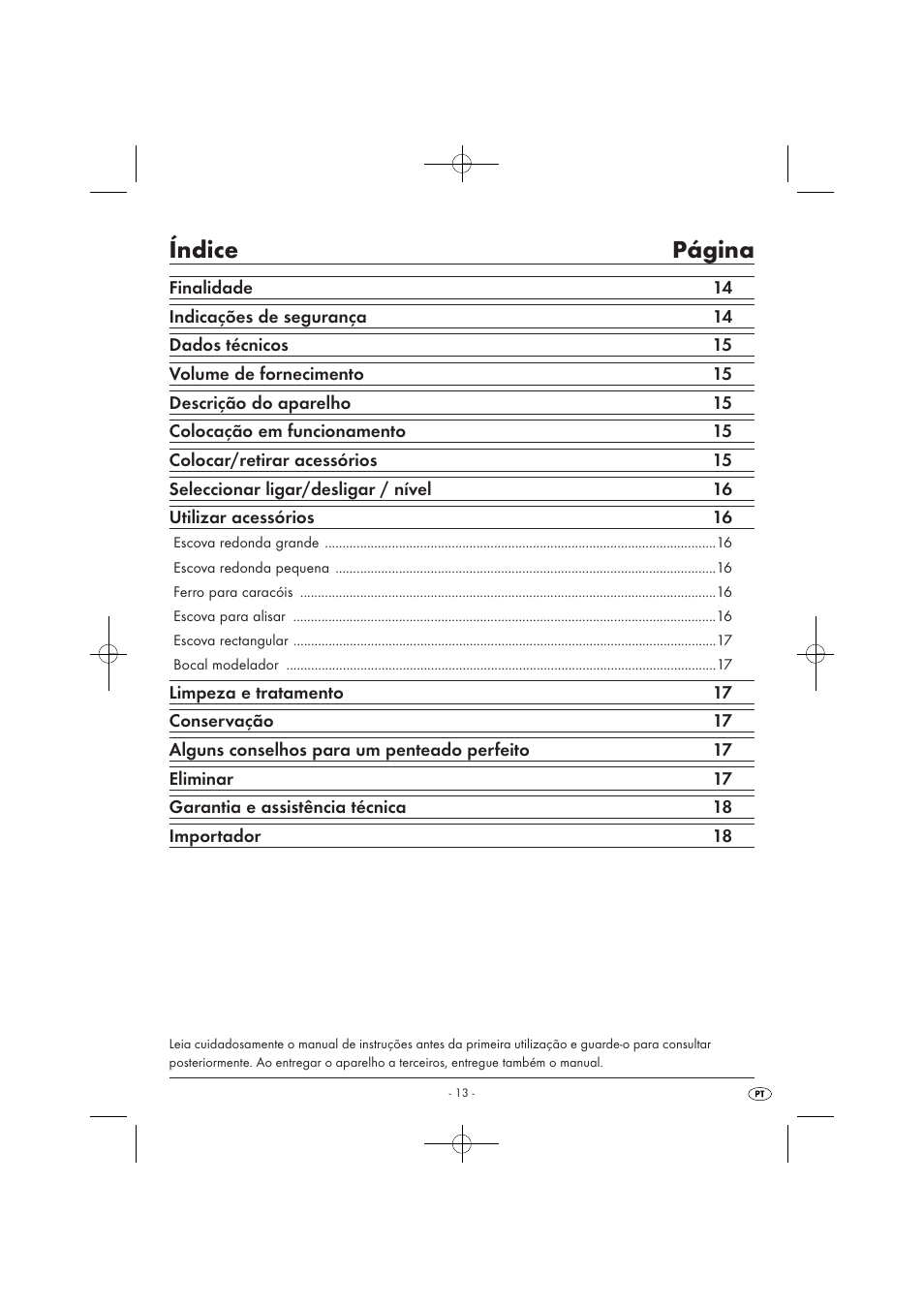 Índice página | Silvercrest SWC 1000 A1 User Manual | Page 15 / 32