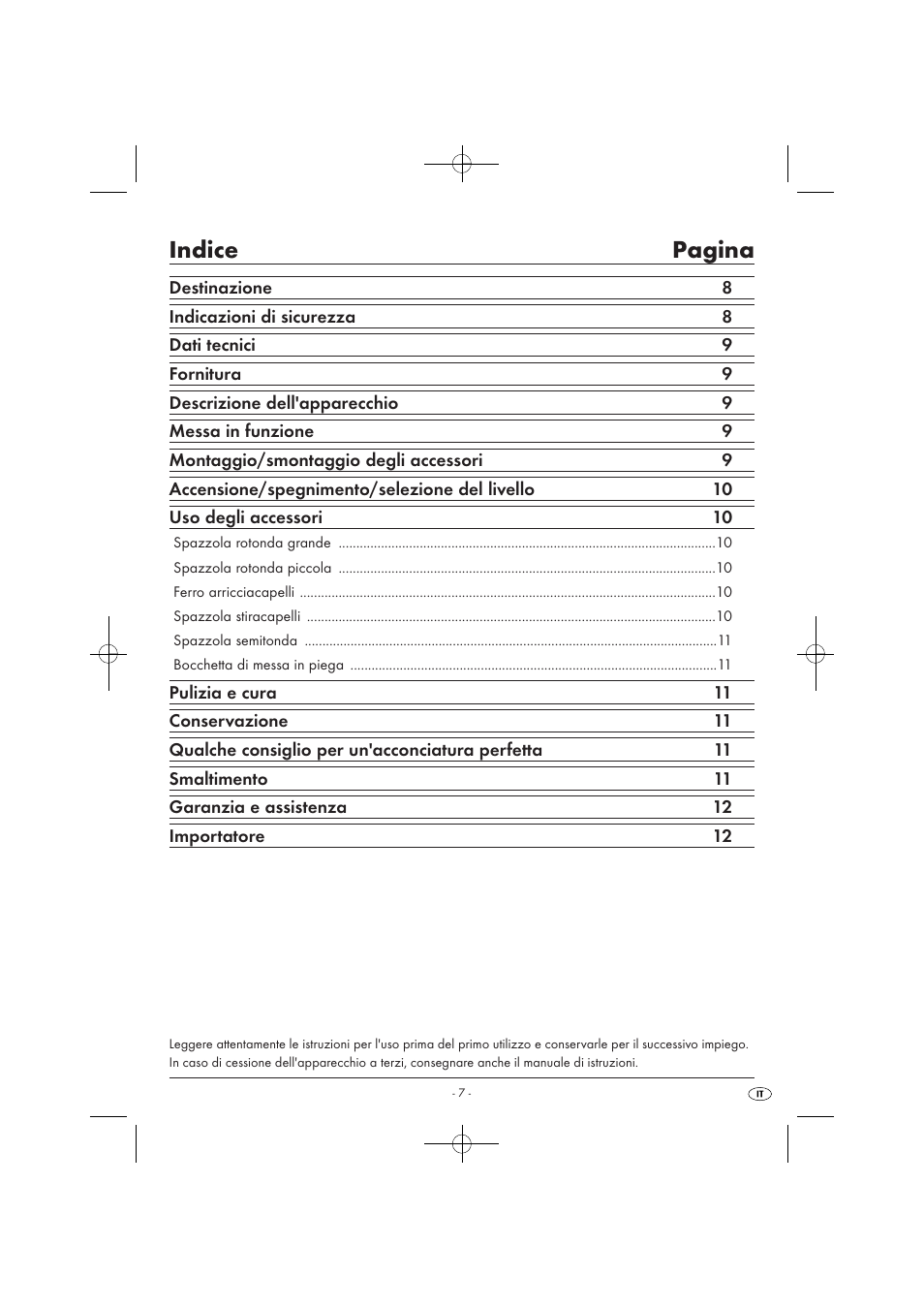 Indice pagina | Silvercrest SWC 1000 A1 User Manual | Page 9 / 32