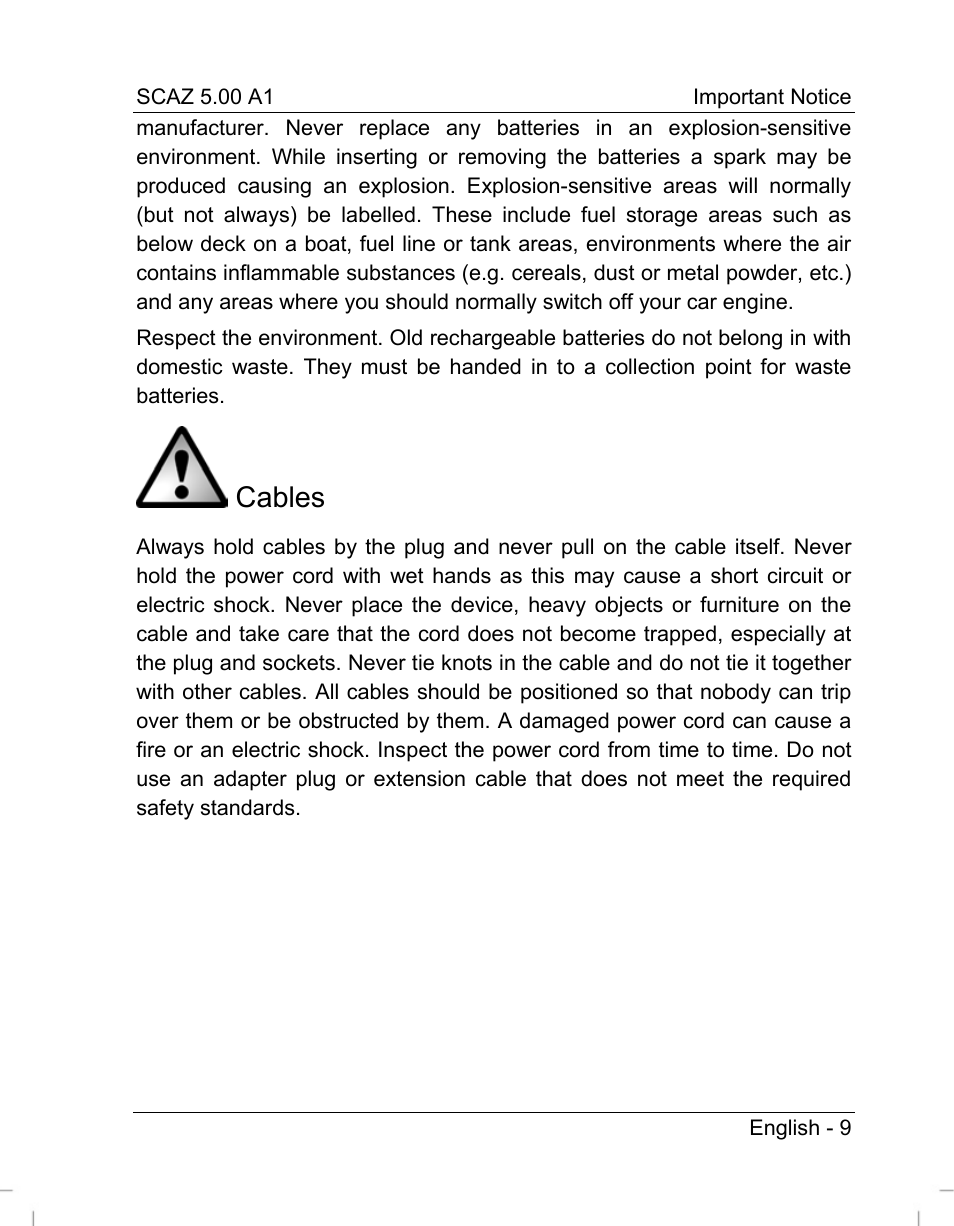 Cables | Silvercrest SCAZ 5.00 A1 User Manual | Page 11 / 155