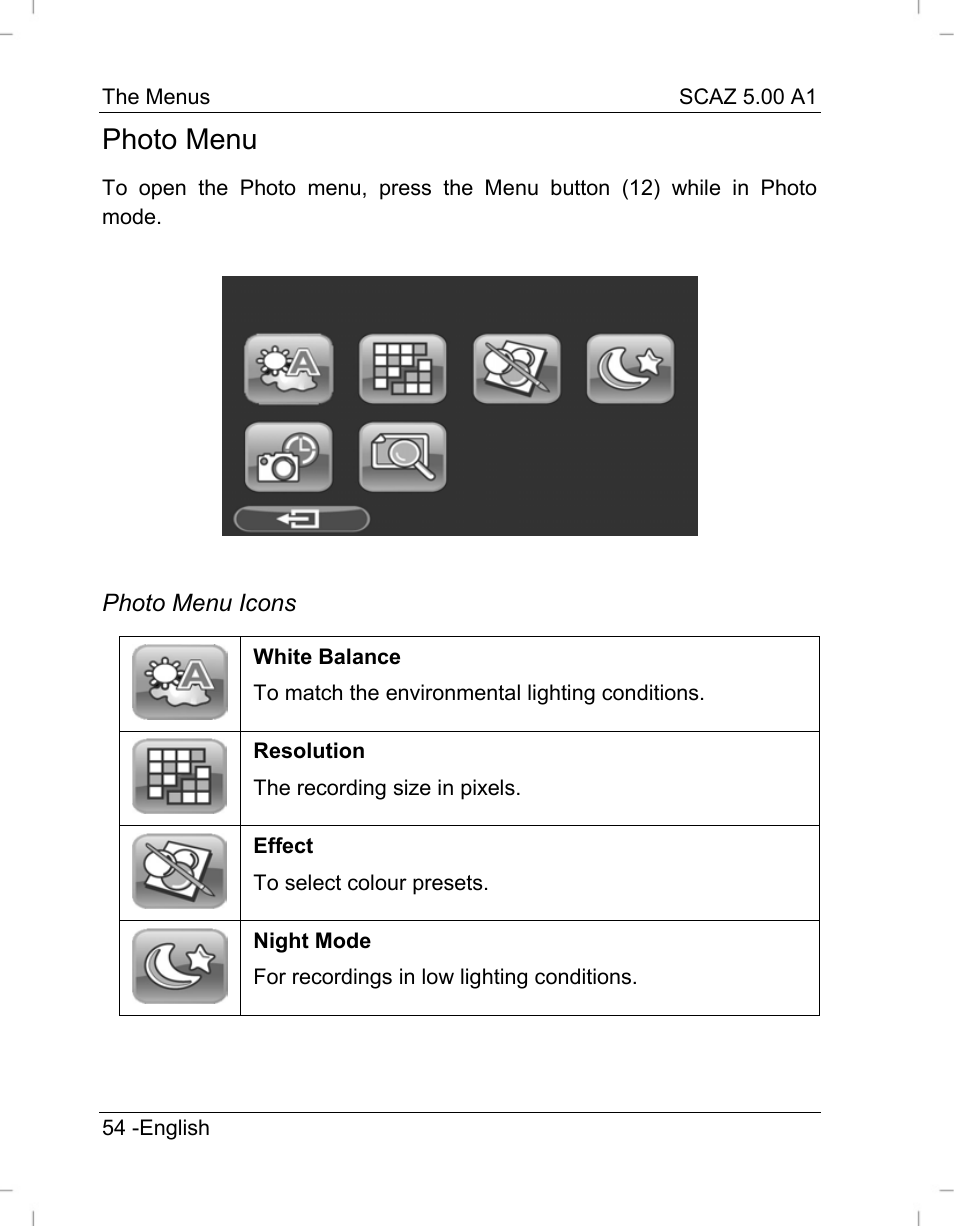 Photo menu | Silvercrest SCAZ 5.00 A1 User Manual | Page 56 / 155