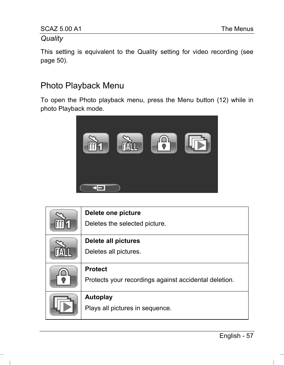 Photo playback menu | Silvercrest SCAZ 5.00 A1 User Manual | Page 59 / 155