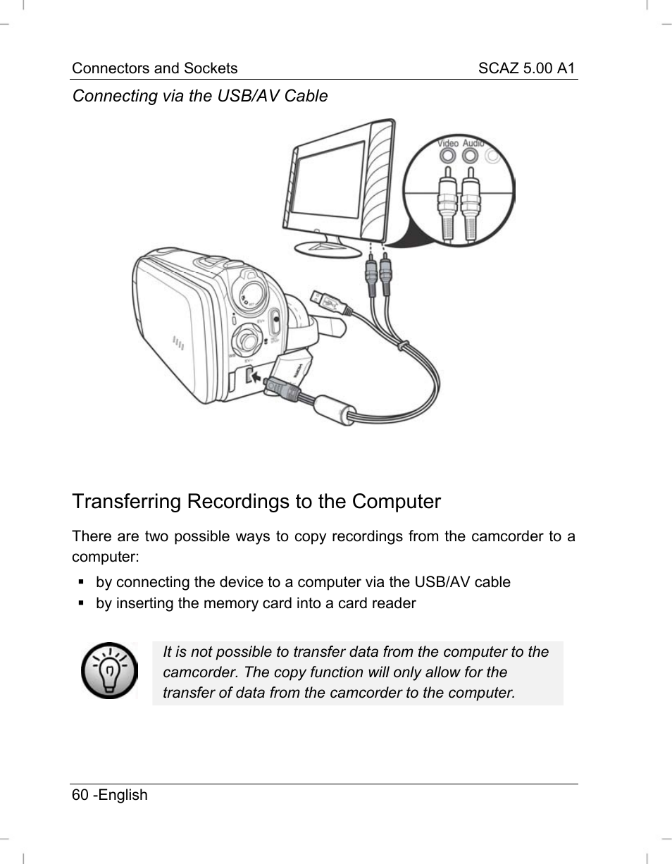 Transferring recordings to the computer | Silvercrest SCAZ 5.00 A1 User Manual | Page 62 / 155