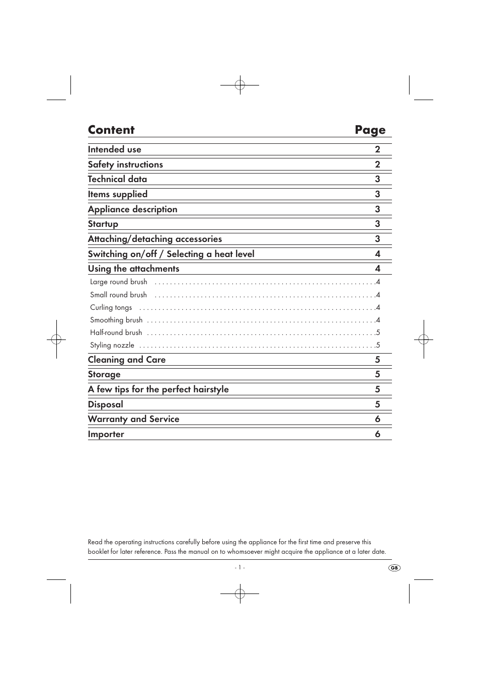 Content page | Silvercrest SWC 1000 A1 User Manual | Page 3 / 44