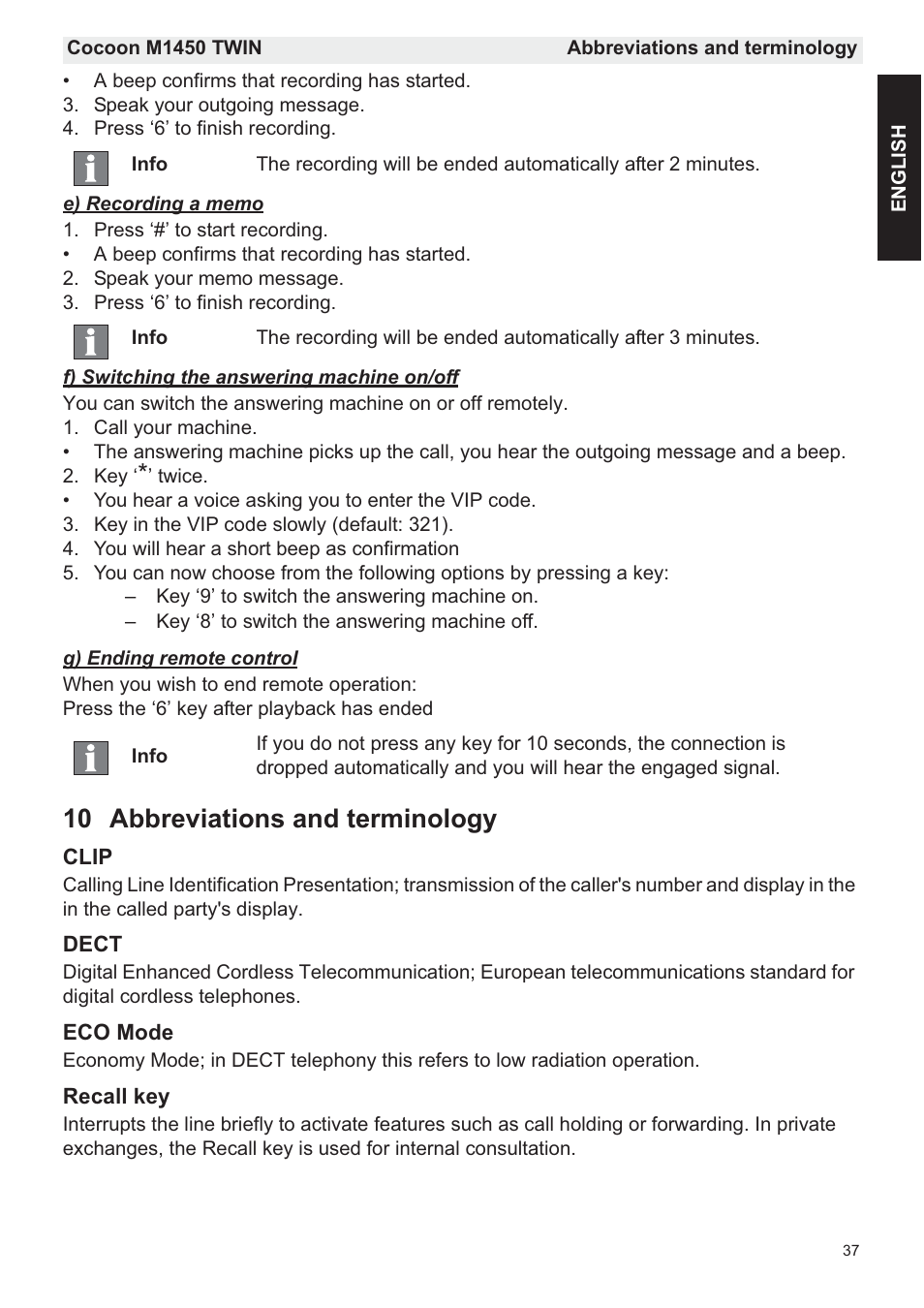 10 abbreviations and terminology | Silvercrest COCOON M1450 TWIN User Manual | Page 39 / 49