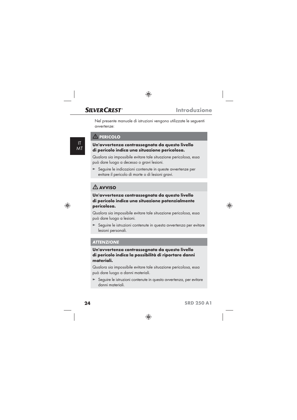 Introduzione | Silvercrest SRD 250 A1 User Manual | Page 26 / 102