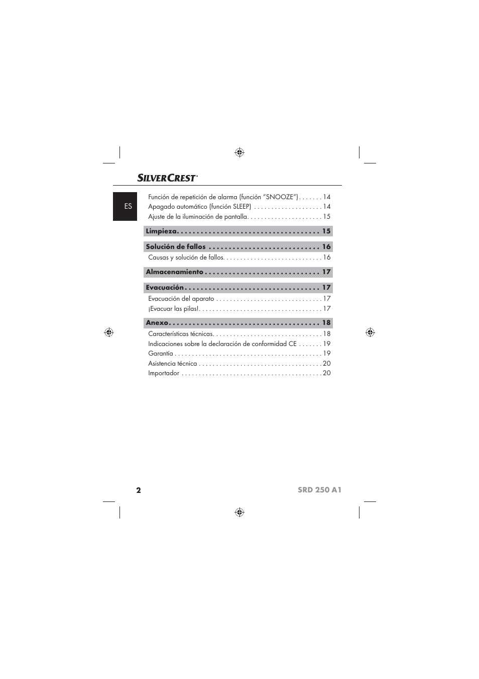 Silvercrest SRD 250 A1 User Manual | Page 4 / 102