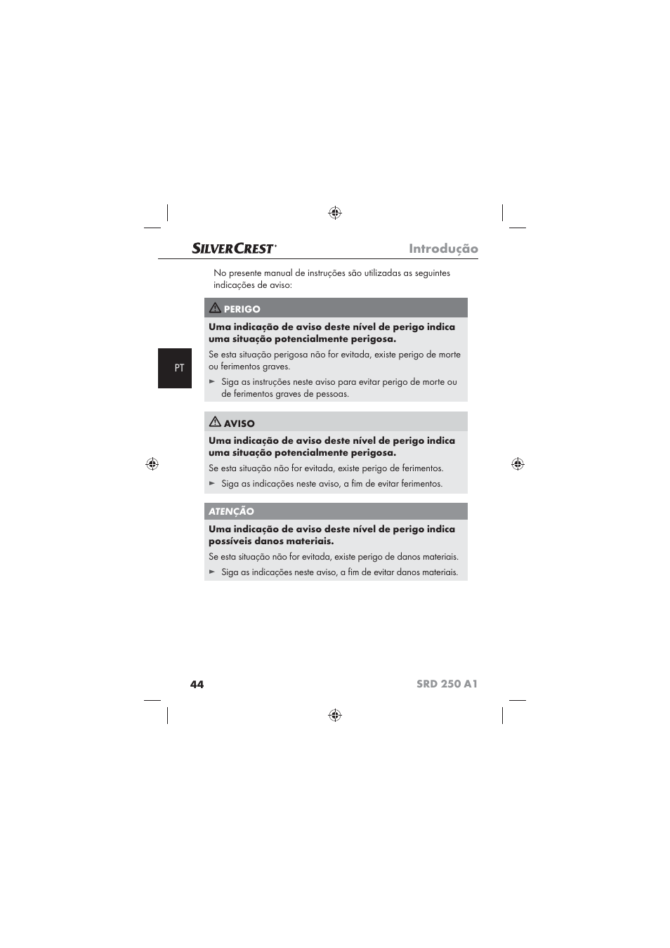 Introdução | Silvercrest SRD 250 A1 User Manual | Page 46 / 102