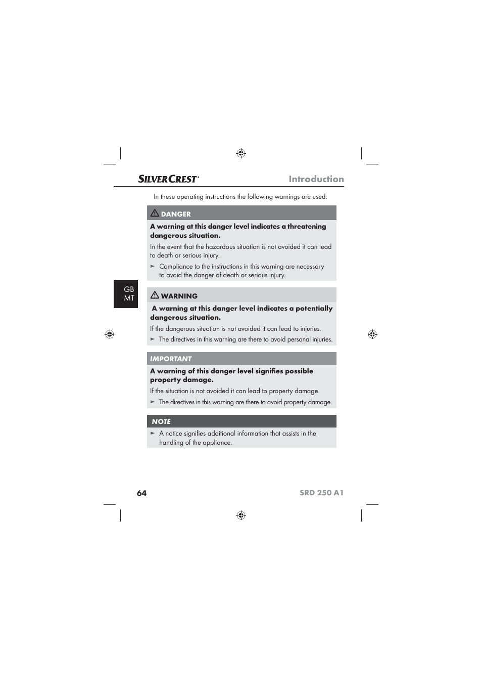 Introduction | Silvercrest SRD 250 A1 User Manual | Page 66 / 102