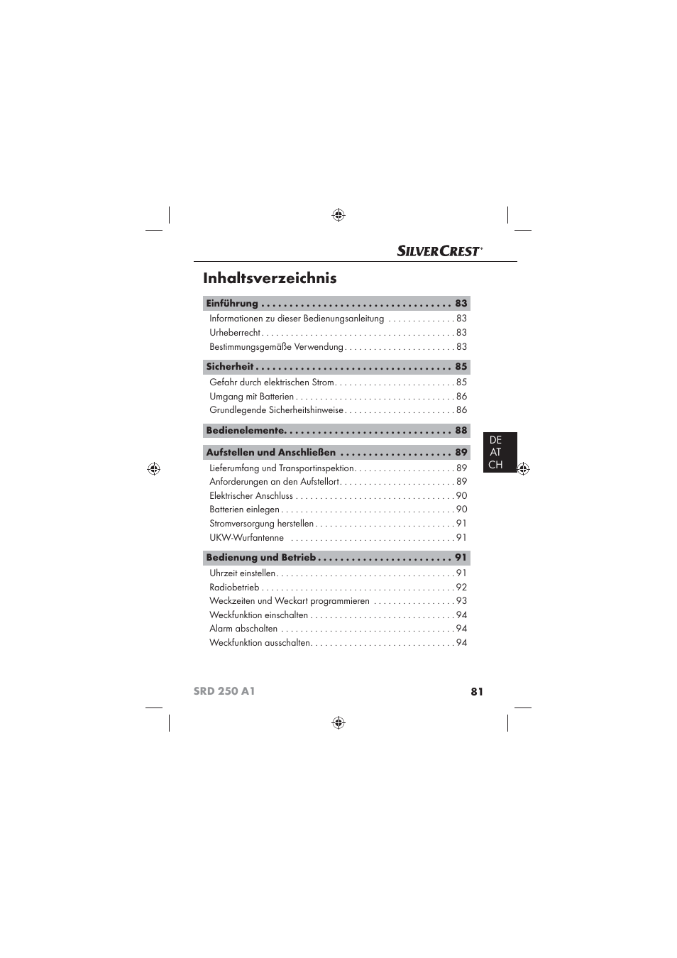 Silvercrest SRD 250 A1 User Manual | Page 83 / 102