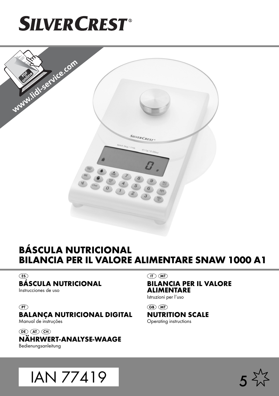 Silvercrest SNAW 1000 A1 User Manual | 182 pages