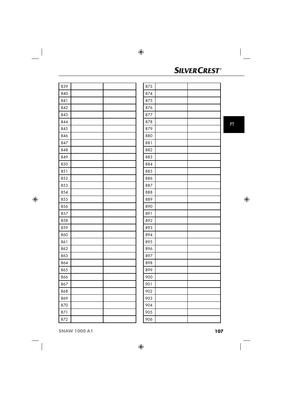 Silvercrest SNAW 1000 A1 User Manual | Page 110 / 182