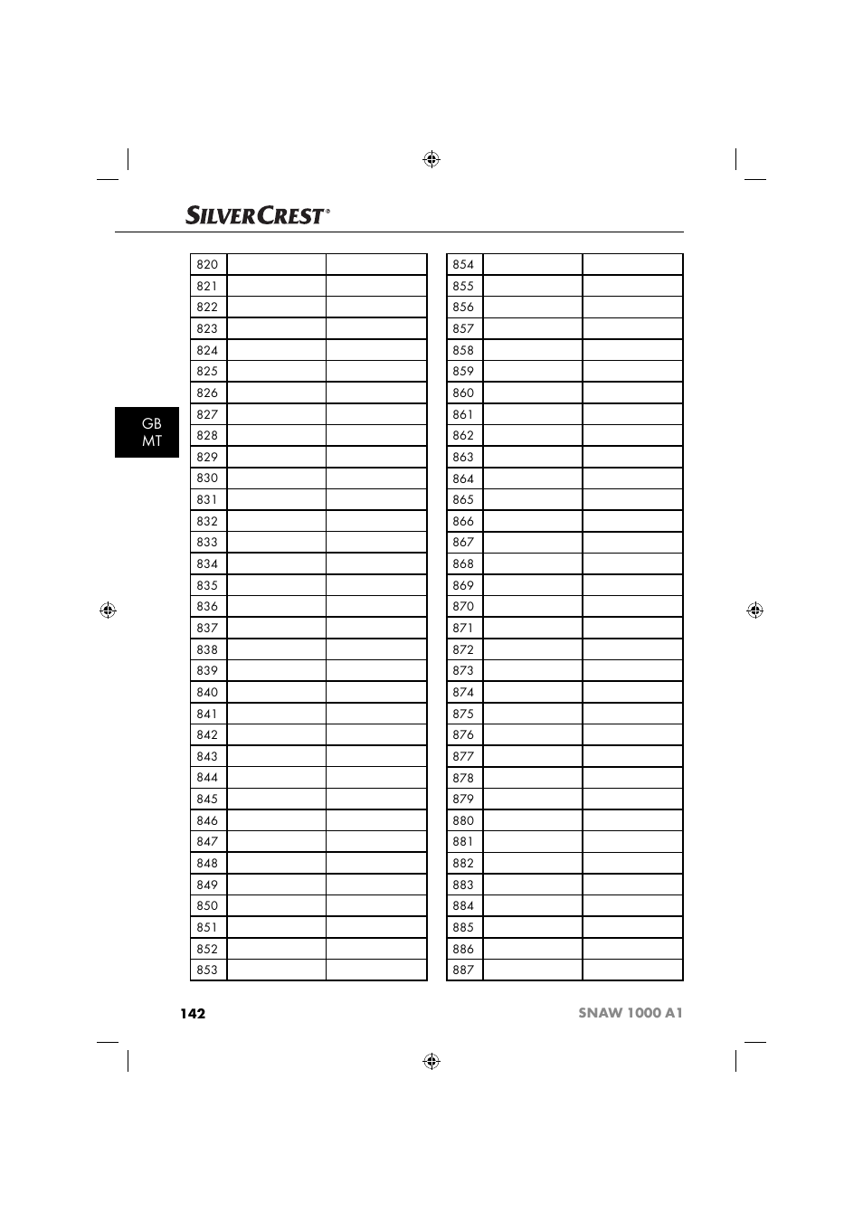 Gb mt | Silvercrest SNAW 1000 A1 User Manual | Page 145 / 182