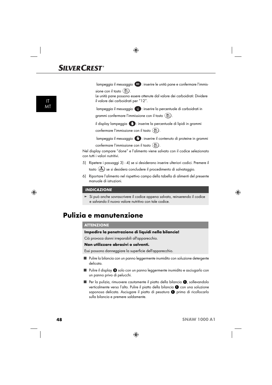 Pulizia e manutenzione, It mt | Silvercrest SNAW 1000 A1 User Manual | Page 51 / 182