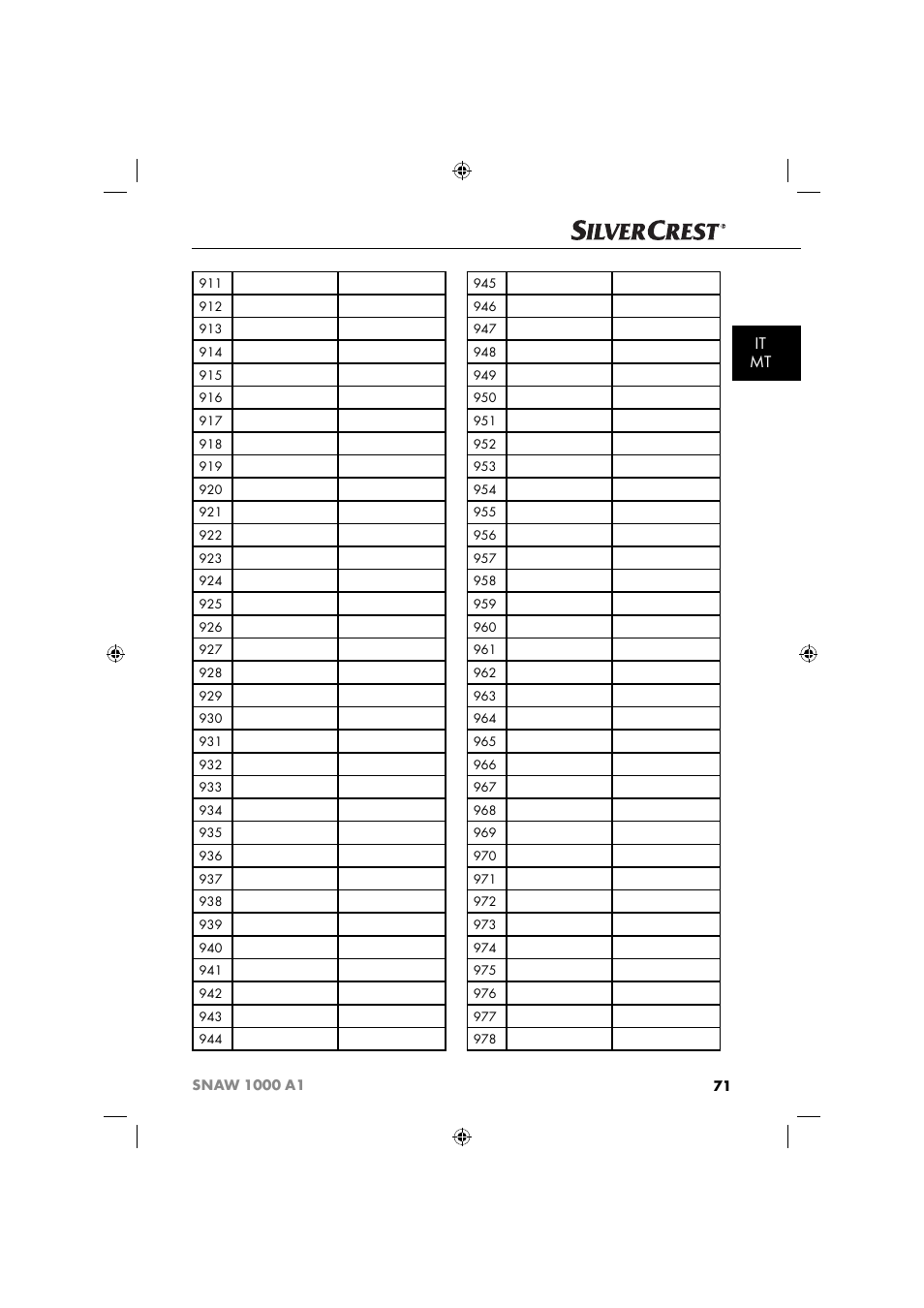 It mt | Silvercrest SNAW 1000 A1 User Manual | Page 74 / 182
