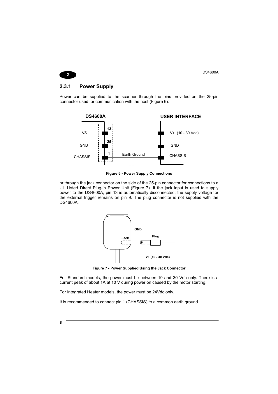 Power supply, 1 power supply | Datalogic Scanning DS4600A User Manual | Page 20 / 63