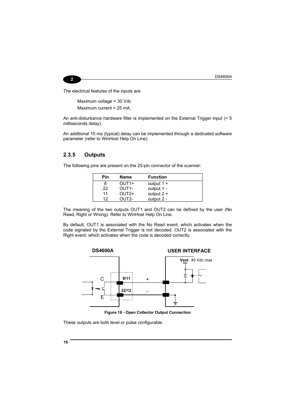 Outputs | Datalogic Scanning DS4600A User Manual | Page 28 / 63