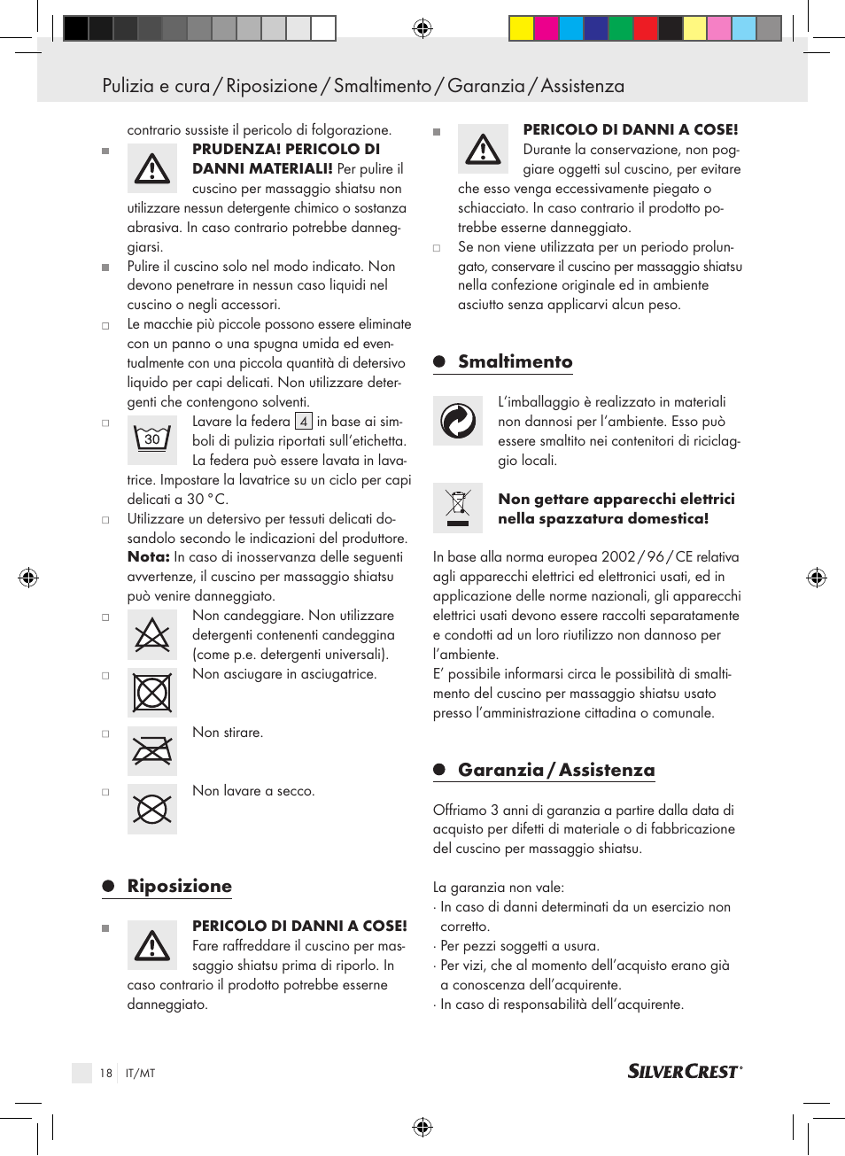 Riposizione, Smaltimento, Garanzia / assistenza | Silvercrest SSM 141 B2 User Manual | Page 14 / 32