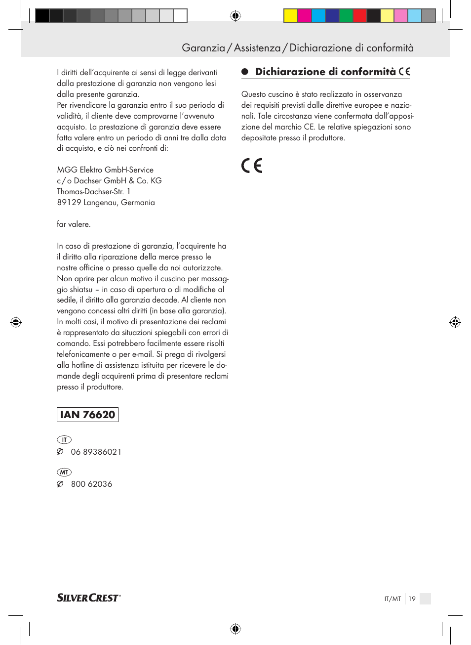 Dichiarazione di conformità | Silvercrest SSM 141 B2 User Manual | Page 15 / 32