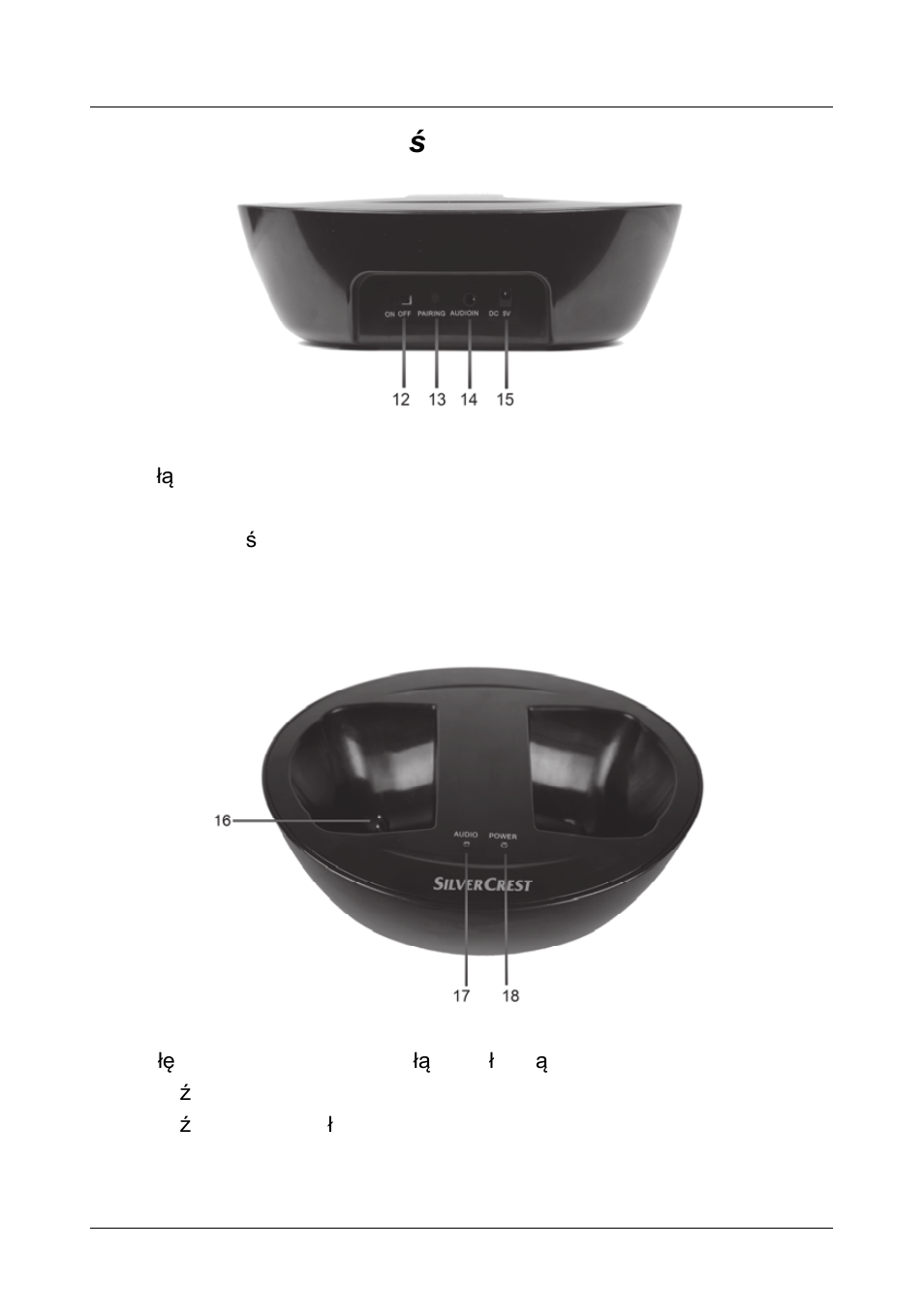 Podstawka-nadajnik (ścianka tylna), Podstawka-nadajnik (góra) | Silvercrest SFR 2.4 A1 User Manual | Page 61 / 150
