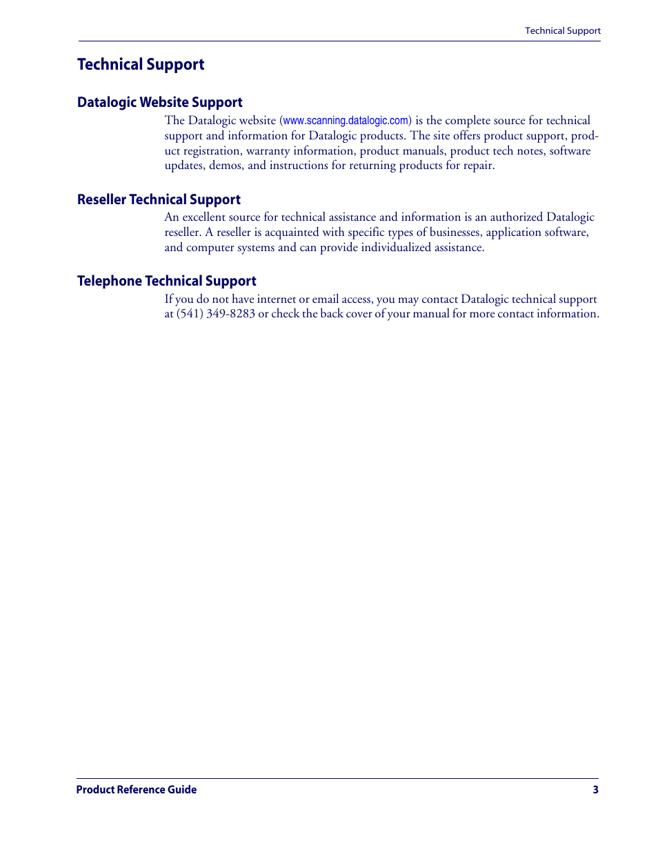 Technical support | Datalogic Scanning QUICKSCAN QD2100 User Manual | Page 11 / 320