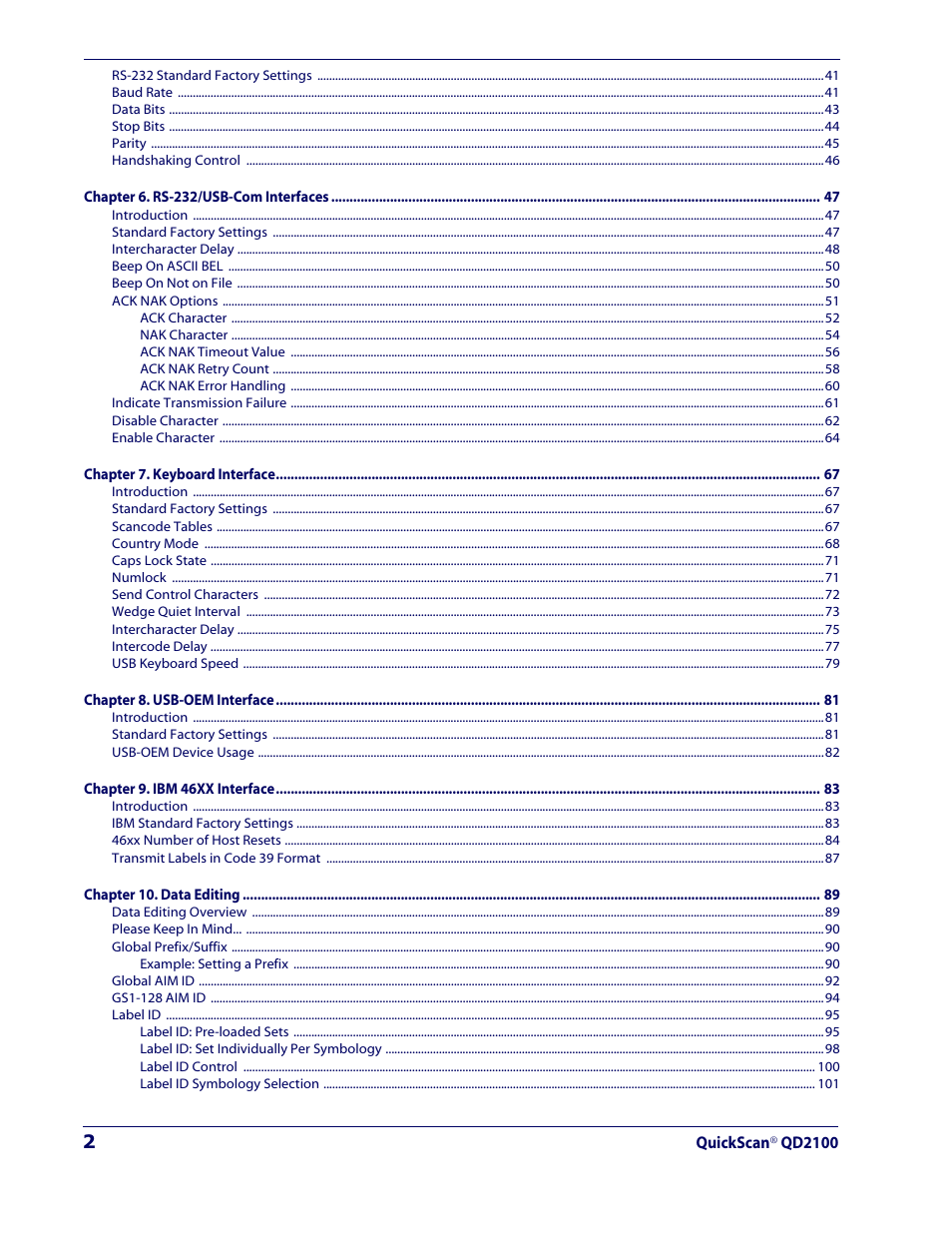 Datalogic Scanning QUICKSCAN QD2100 User Manual | Page 4 / 320