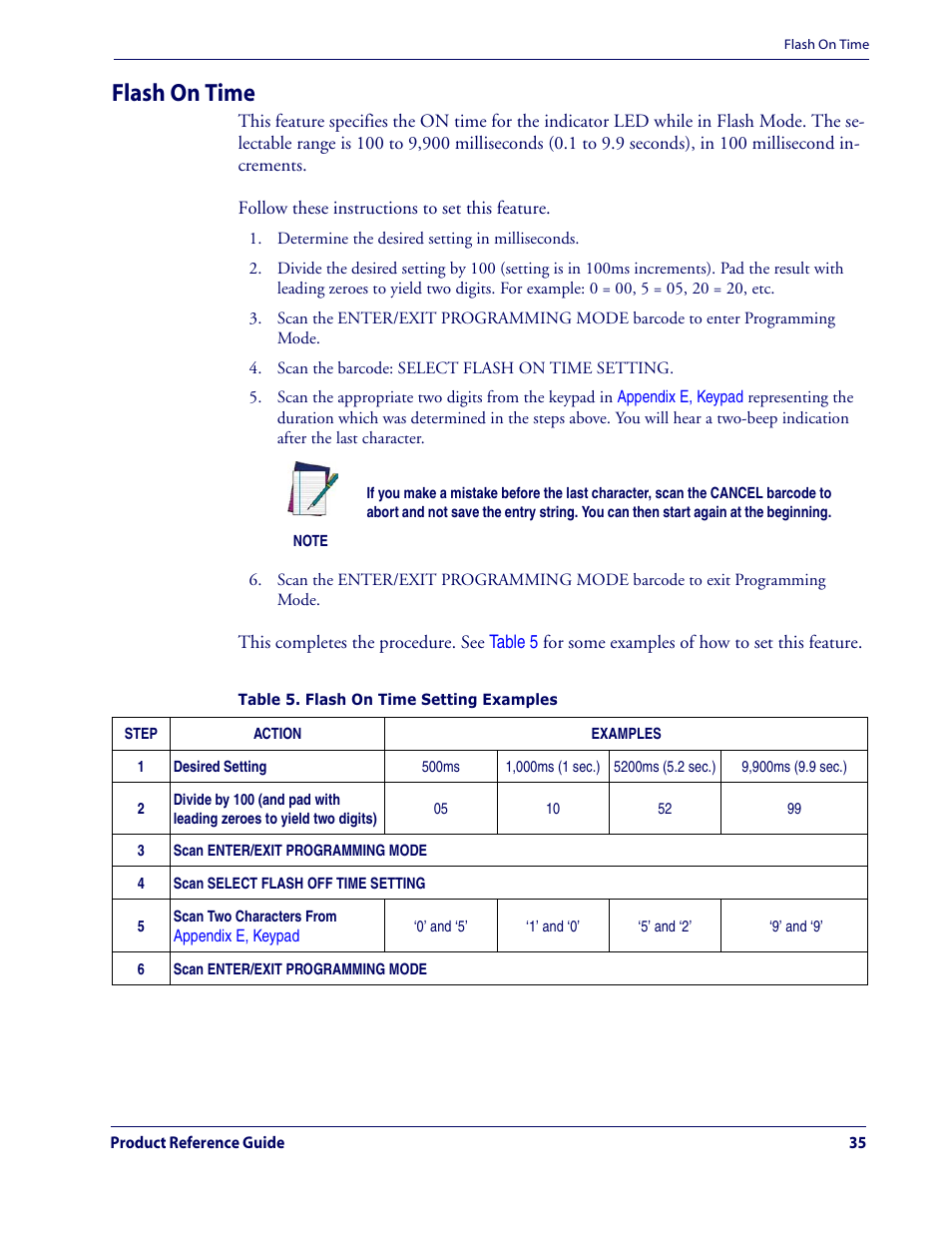 Flash on time | Datalogic Scanning QUICKSCAN QD2100 User Manual | Page 43 / 320