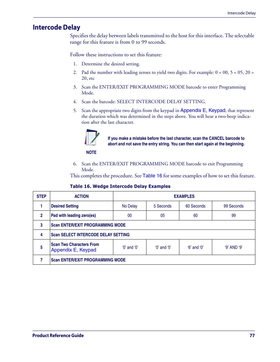 Intercode delay | Datalogic Scanning QUICKSCAN QD2100 User Manual | Page 85 / 320