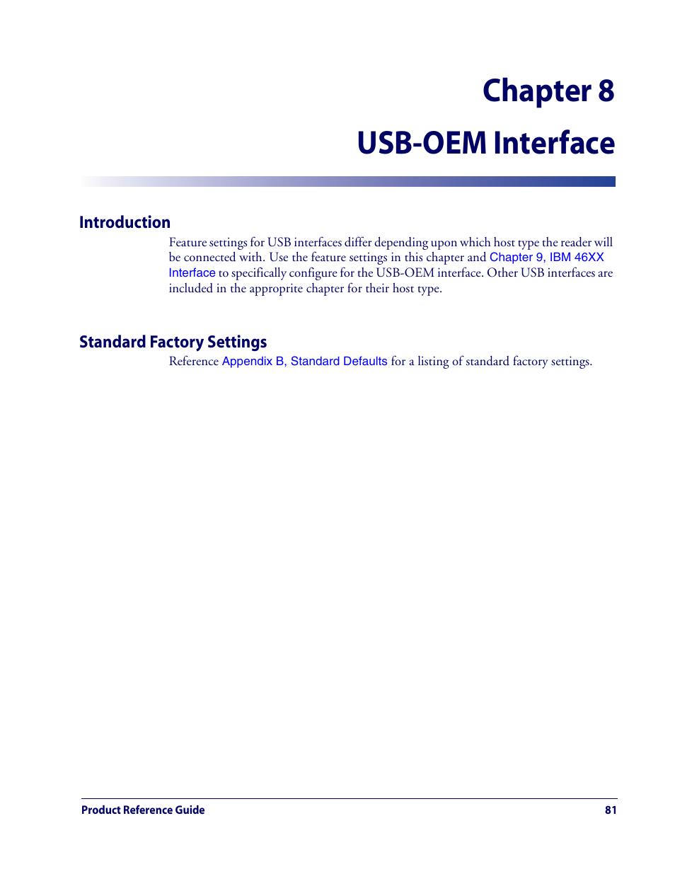 Chapter 8 usb-oem interface | Datalogic Scanning QUICKSCAN QD2100 User Manual | Page 89 / 320