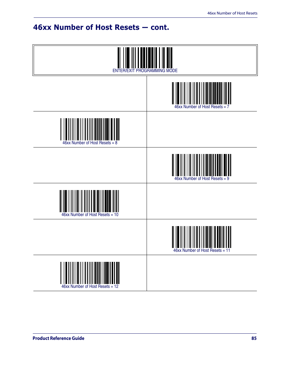 46xx number of host resets — cont | Datalogic Scanning QUICKSCAN QD2100 User Manual | Page 93 / 320