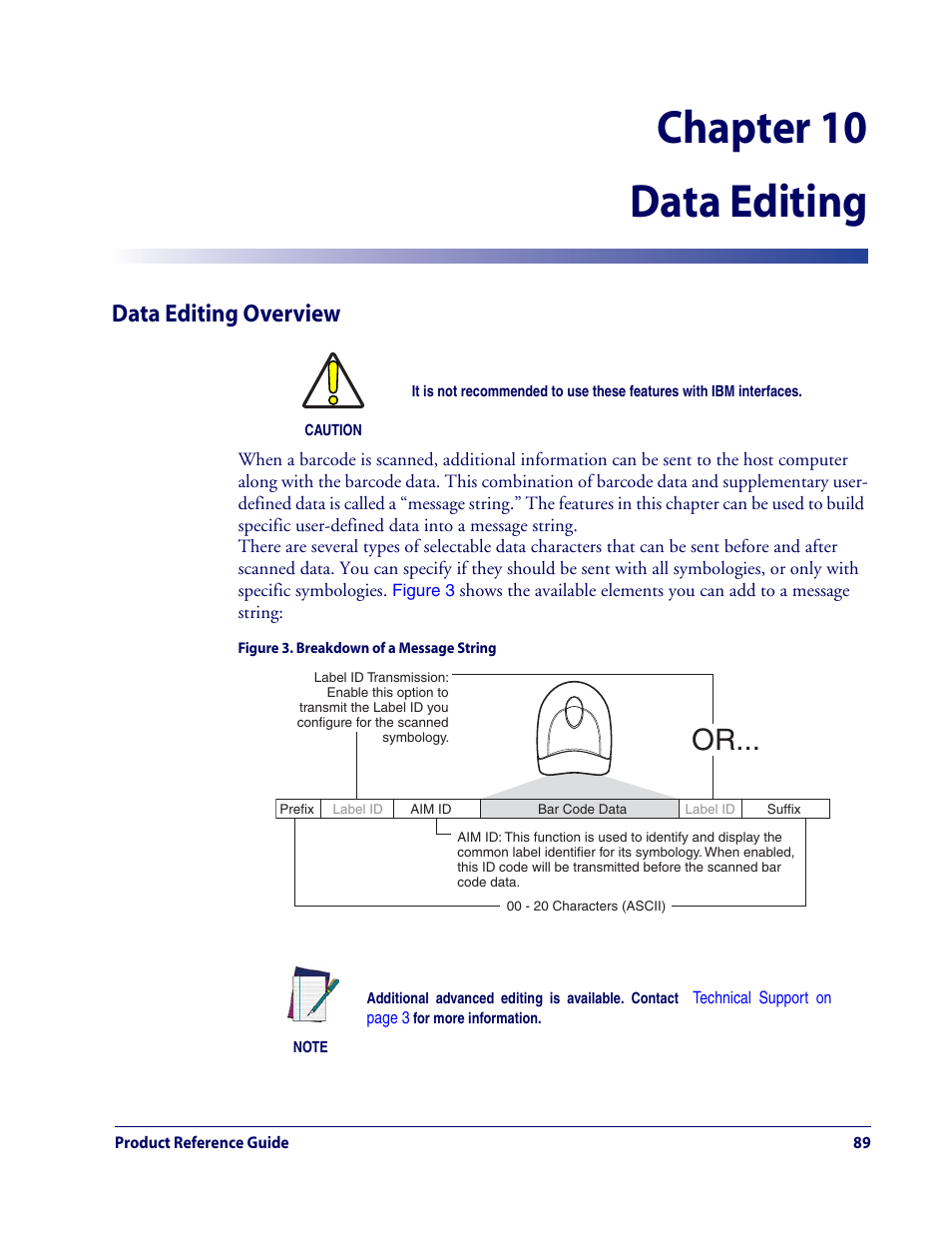 Chapter 10 data editing, Data editing overview | Datalogic Scanning QUICKSCAN QD2100 User Manual | Page 97 / 320