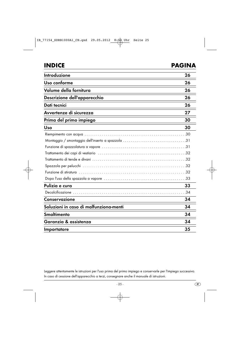 Indice pagina | Silvercrest SDRB 1000 A1 User Manual | Page 27 / 48