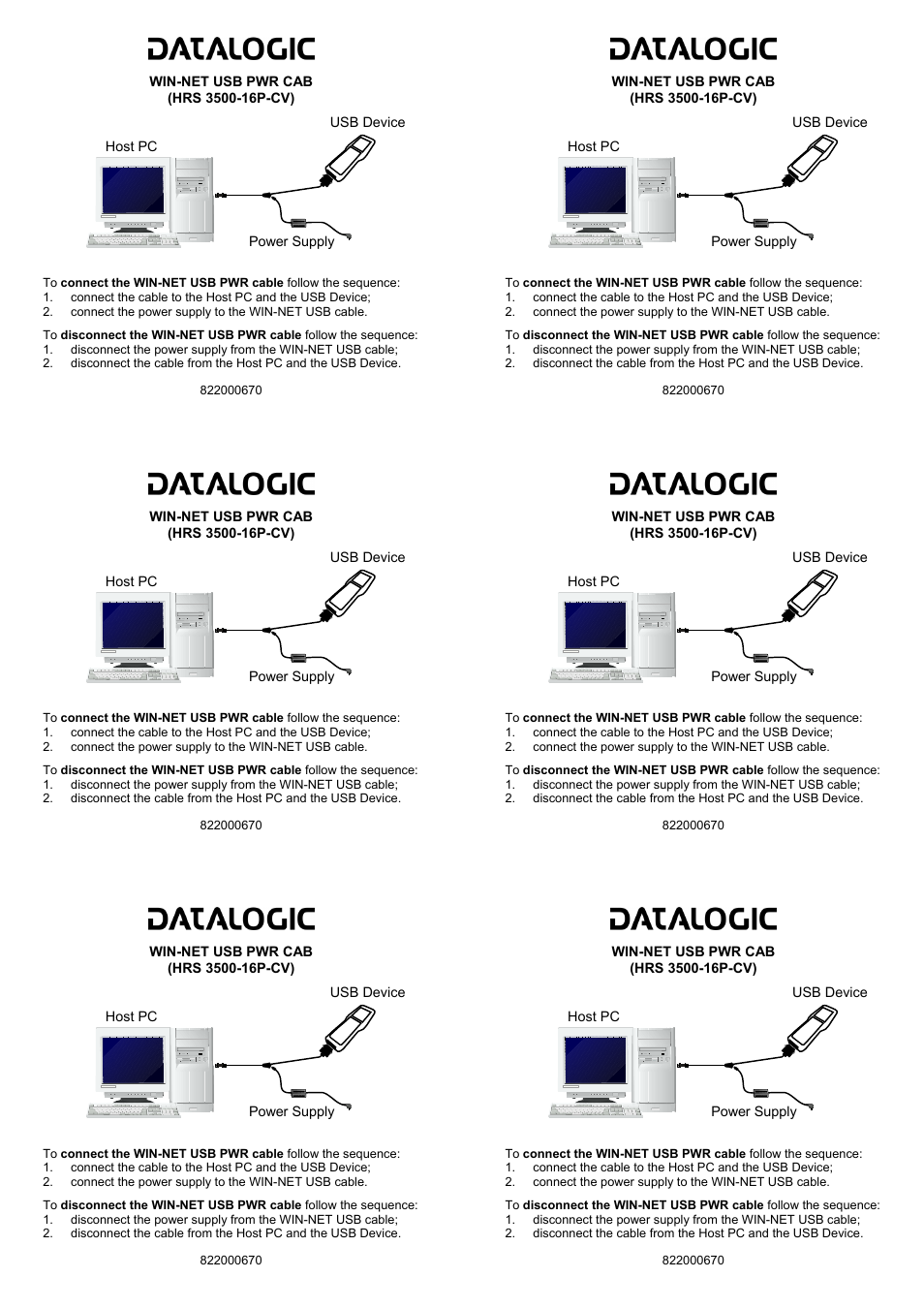 Datalogic Scanning Win-Net Vehicle PWR Cab HRS 3500-16P-CV User Manual | 1 page