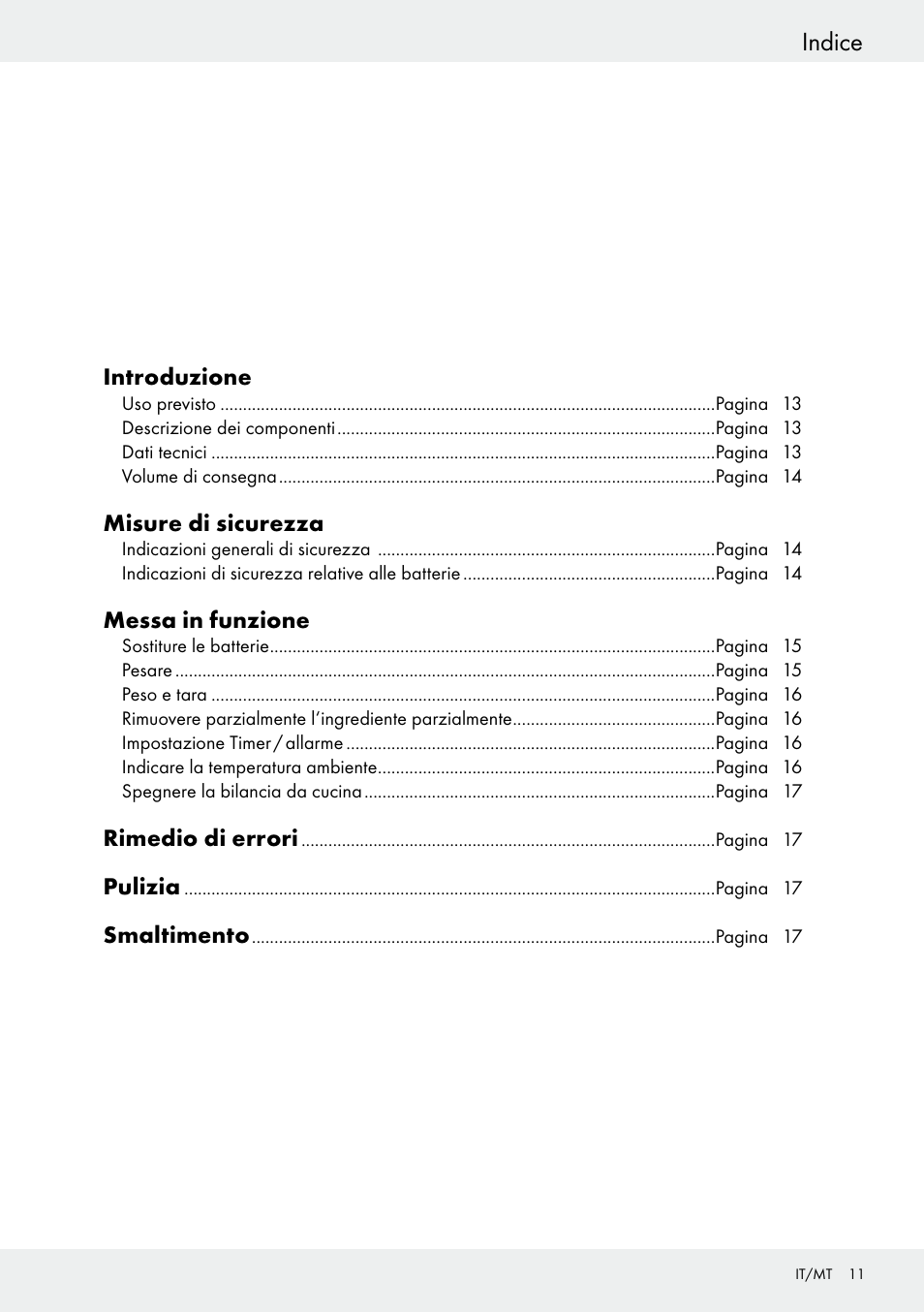 Indice | Silvercrest H14271 User Manual | Page 11 / 43