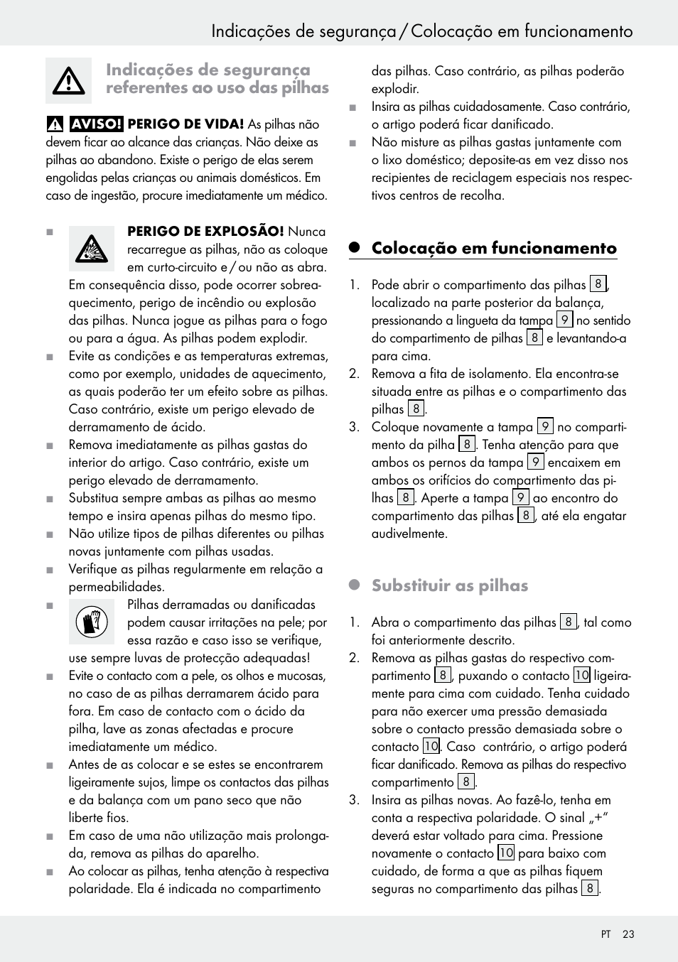 Colocação em funcionamento, Substituir as pilhas | Silvercrest H14271 User Manual | Page 23 / 43